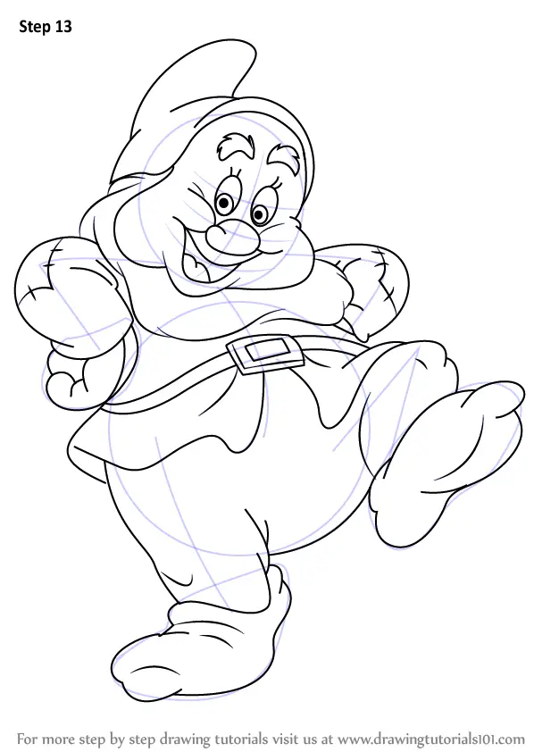 How to Draw Happy Dwarf from Snow White and the Seven Dwarfs (Snow