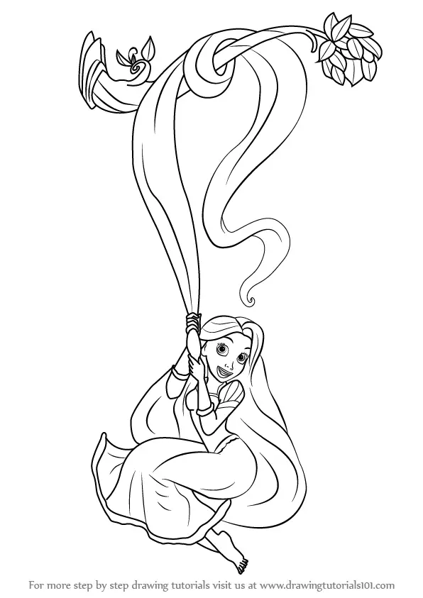 How to Draw Rapunzel from Tangled (Tangled) Step by Step