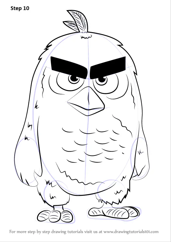 Learn How to Draw Chuck from Angry Birds Angry Birds Step by Step   Drawing Tutorials