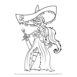 How to Draw Scardelita Sanchez from The Book of Life