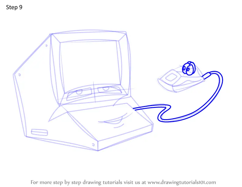 How to Draw Computer and Mouse from The Brave Little Toaster (The Brave