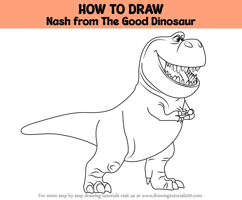 How to Draw Nash from The Good Dinosaur (The Good Dinosaur) Step by ...