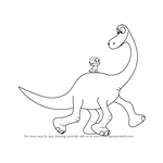 How to Draw Spot riding Arlo from The Good Dinosaur