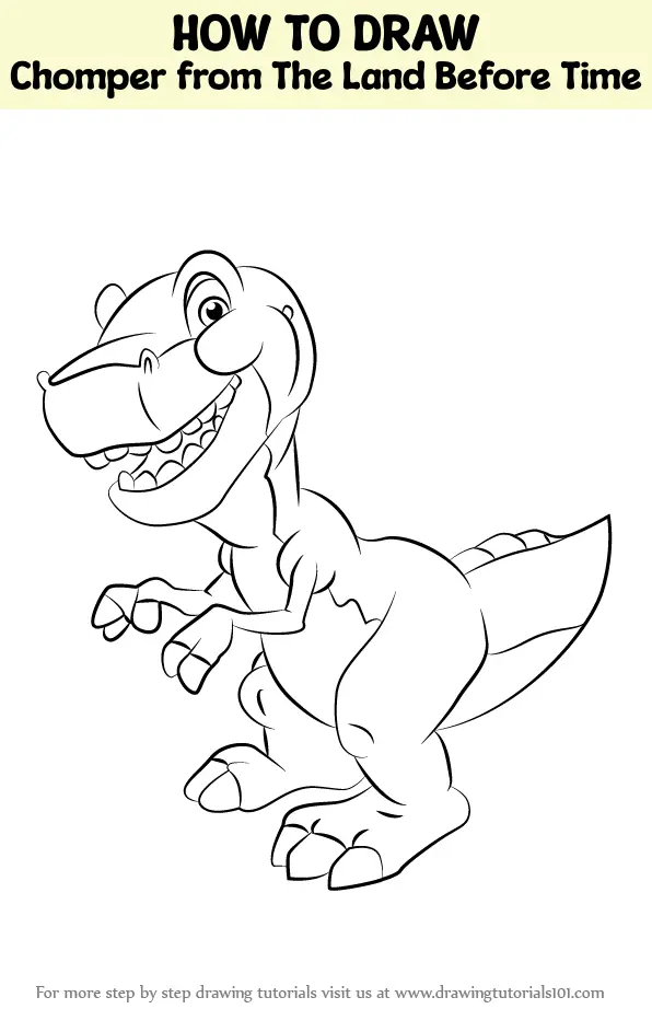 How To Draw Chomper From The Land Before Time (the Land Before Time 