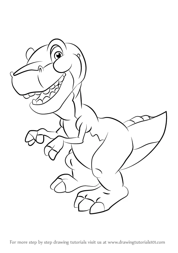 How to Draw Chomper from The Land Before Time (The Land Before Time