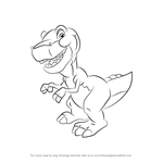 How to Draw Chomper from The Land Before Time