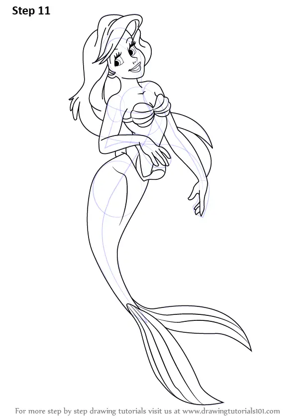 How to Draw Princess Ariel from The Little Mermaid (The Little Mermaid