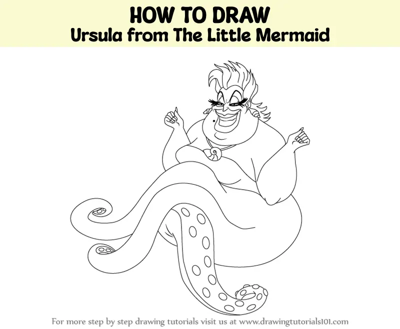 How to Draw Ursula from The Little Mermaid (The Little Mermaid) Step by ...