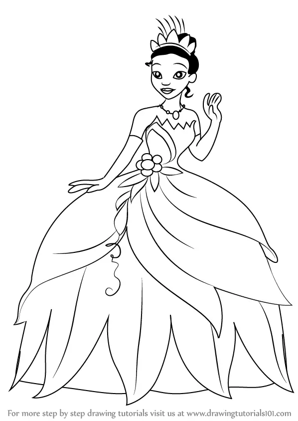 How to Draw Tiana from The Princess and the Frog (The Princess and the