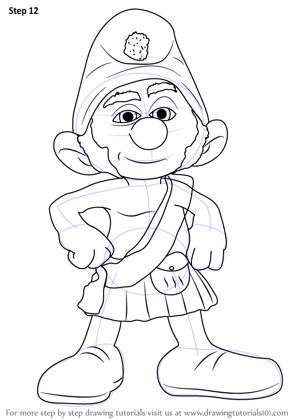 Learn How to Draw Gutsy Smurf from The Smurfs The Smurfs 