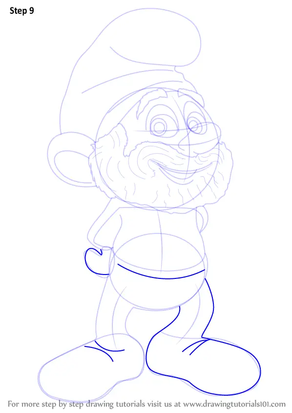 Learn How to Draw Papa Smurf from The Smurfs (The Smurfs) Step by Step