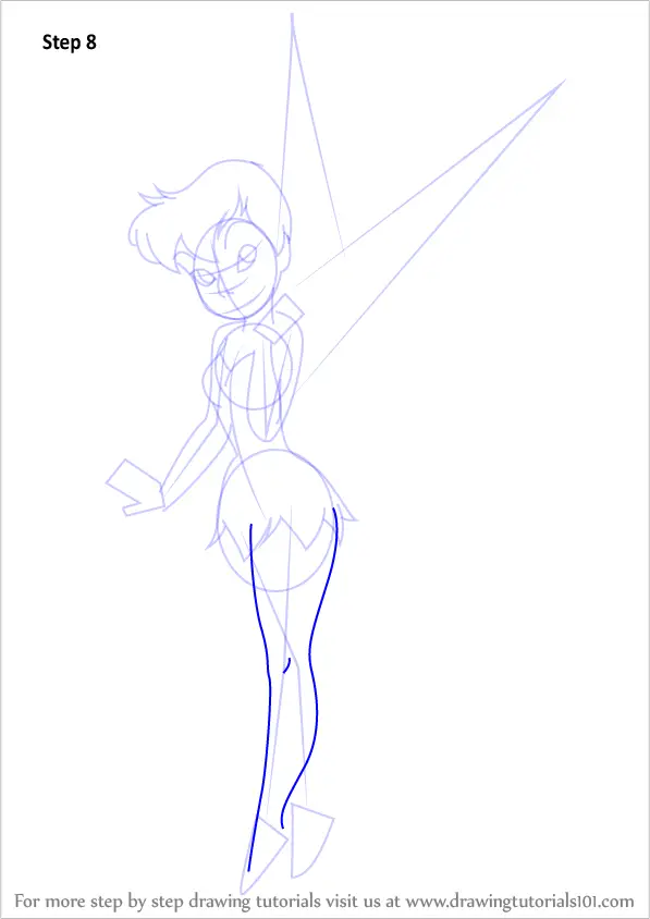 Learn How to Draw Tinker Bell Fairy from Tinker Bell (Tinker Bell) Step