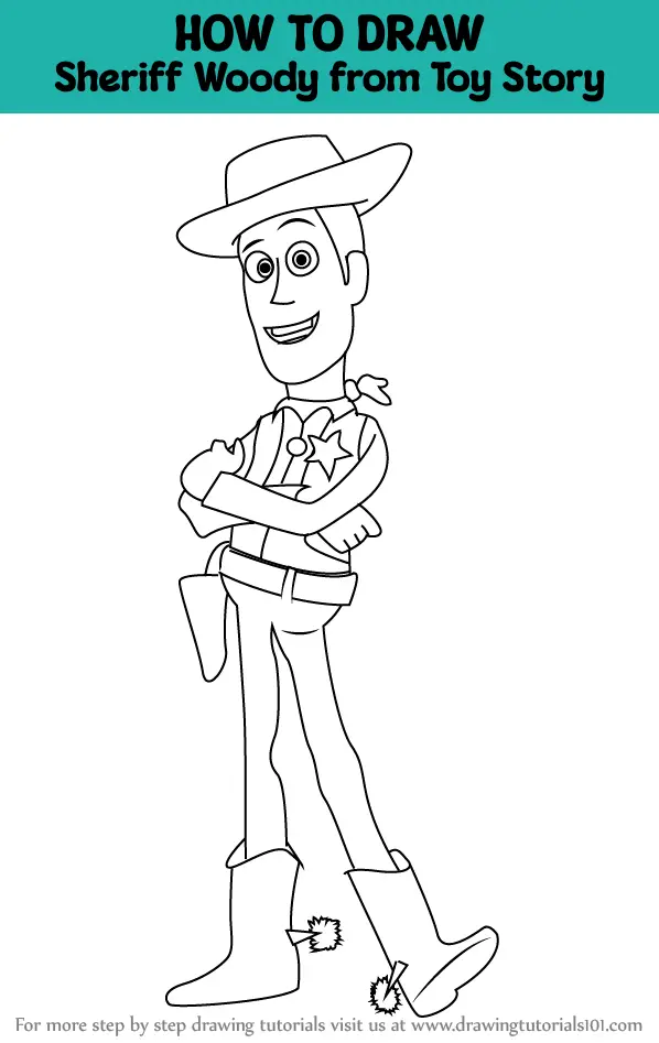 How to Draw Woody from Toy Story - Really Easy Drawing Tutorial