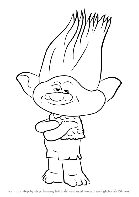 How to Draw Branch from Trolls (Trolls) Step by Step ...
