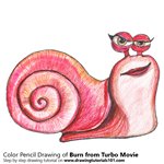 How to Draw Burn from Turbo Movie