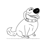 How to Draw Dug Golden Retriever from Up
