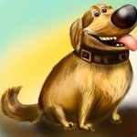 How to Draw Dug Golden Retriever from Up