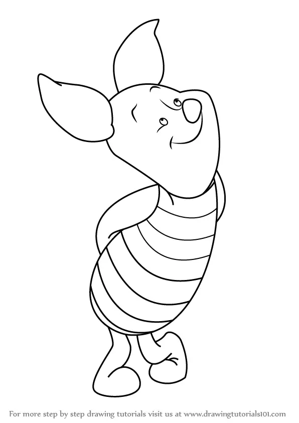 Learn How To Draw Piglet From Winnie The Pooh Winnie The Pooh Step By Step Drawing Tutorials