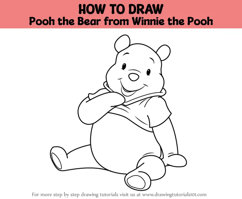 how to draw winnie the pooh face step by step