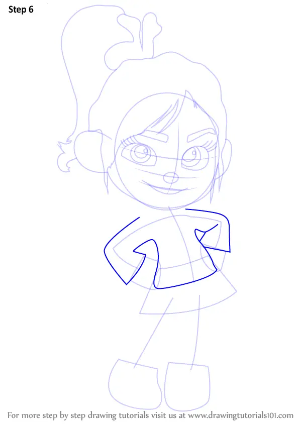 How to Draw Vanellope von Schweetz from Wreck-It Ralph printable step by  step drawing sheet : DrawingTutorials101.com
