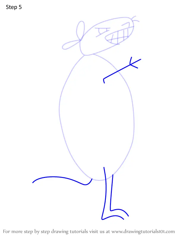 How to Draw Mouse Fitzgerald from 12 oz Mouse (12 oz Mouse) Step by ...