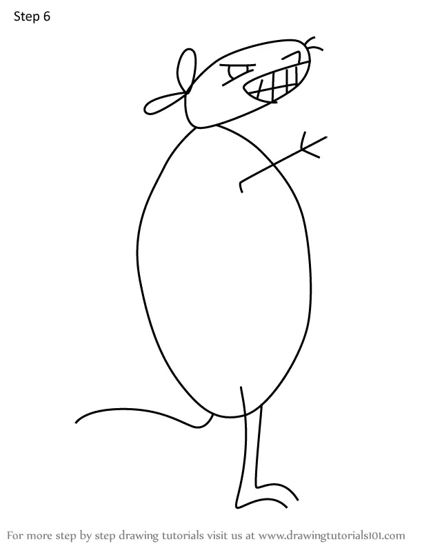 How to Draw Mouse Fitzgerald from 12 oz Mouse (12 oz Mouse) Step by ...