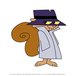 How to Draw Secret Squirrel from 2 Stupid Dogs