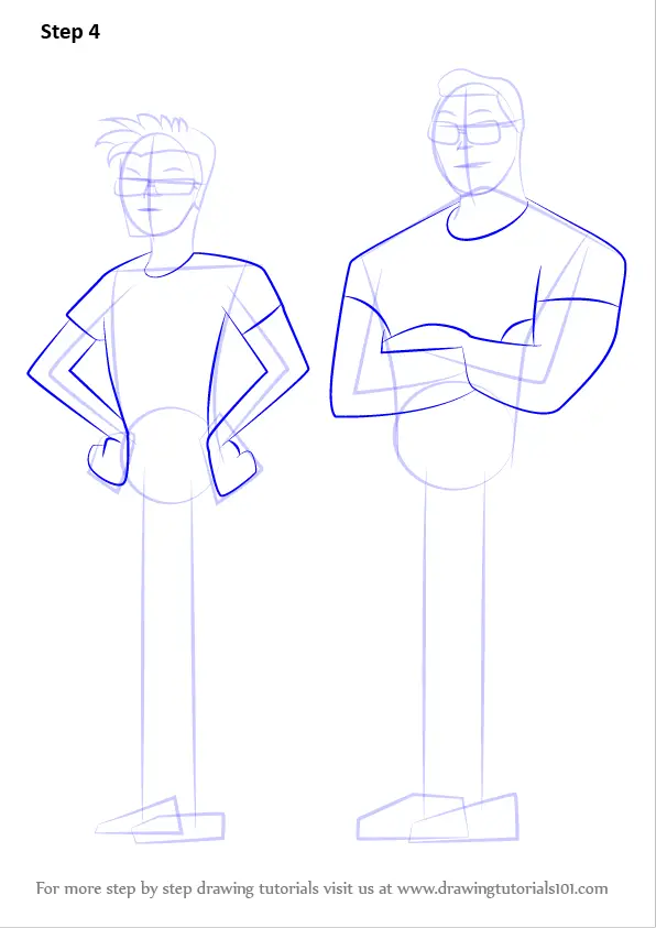 Learn How to Draw Blade and Christo from 6teen (6teen) Step by Step