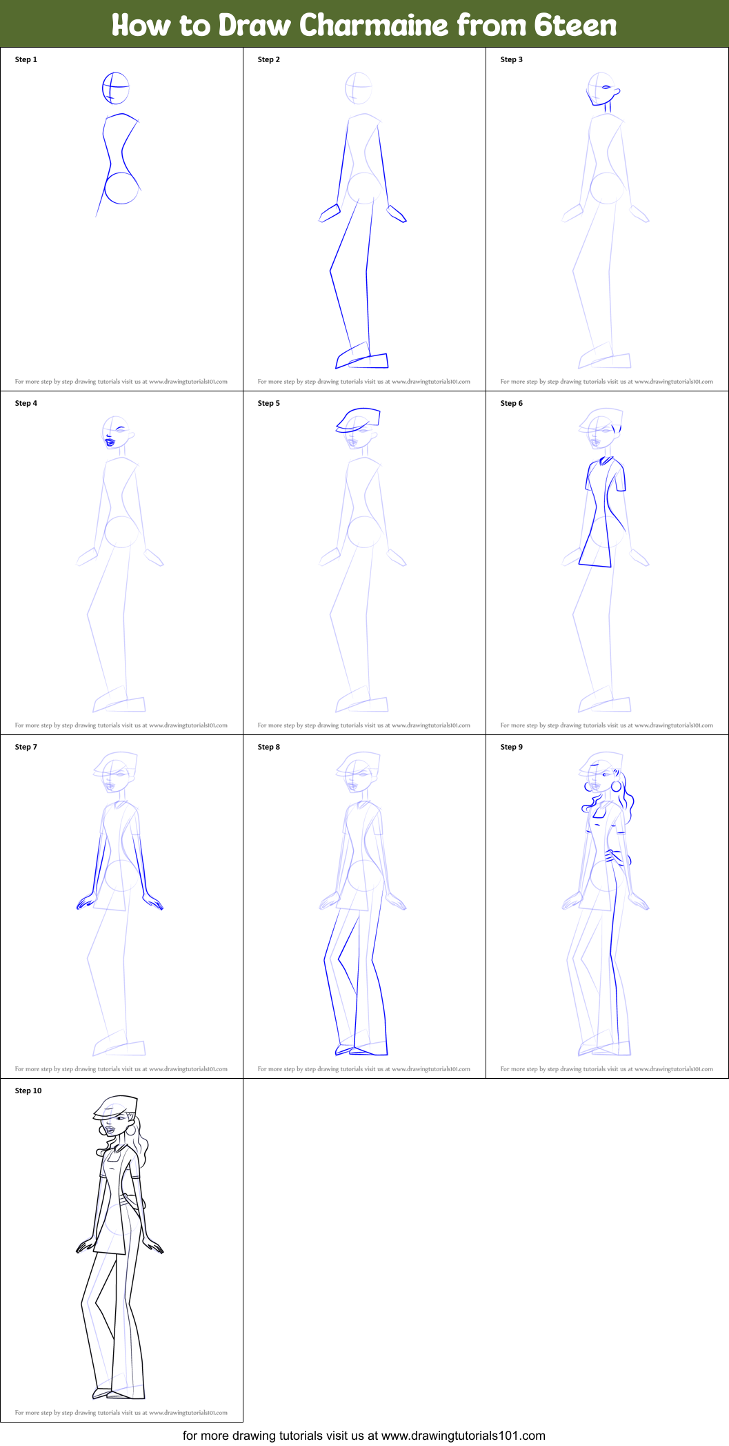 How to Draw Charmaine from 6teen (6teen) Step by Step ...