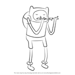 How to Draw Finn playing Flute from Adventure Time