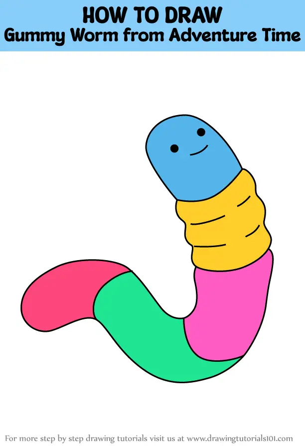 How to Draw Gummy Worm from Adventure Time (Adventure Time) Step by ...