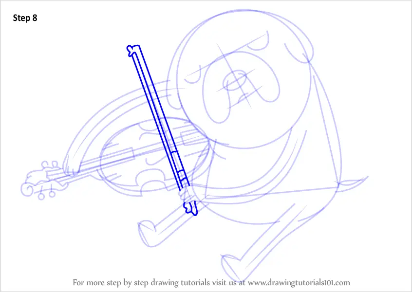 Learn How to Draw Jake playing Viola from Adventure Time (Adventure