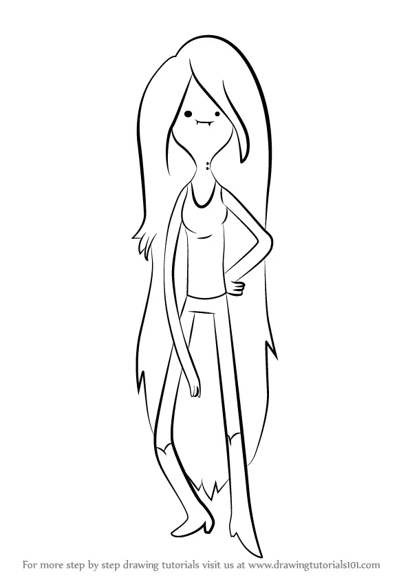 How to Draw Marceline the Vampire Queen from Adventure Time (Adventure