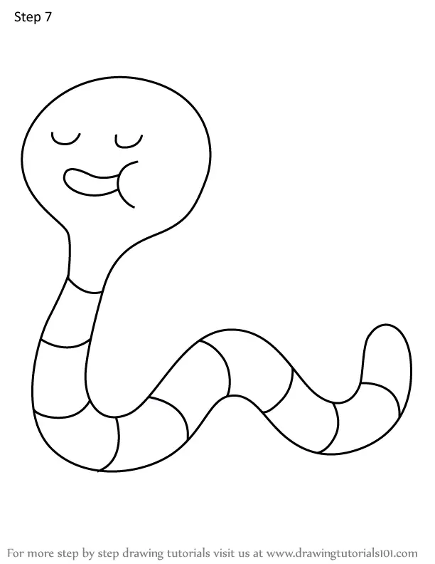 How to Draw Party Worm from Adventure Time (Adventure Time) Step by ...