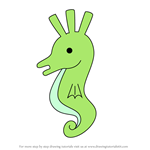 How to Draw Representative Seahorse from Adventure Time