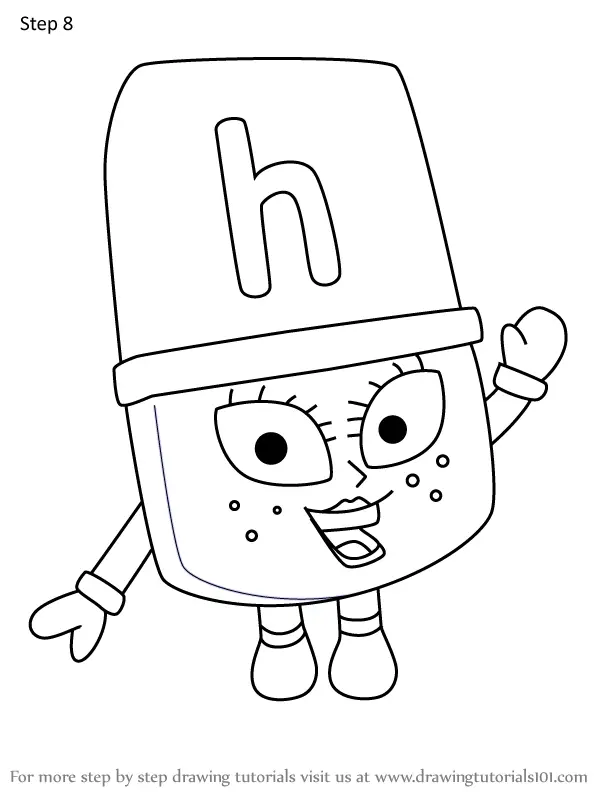 How to Draw H from Alphablocks (Alphablocks) Step by Step ...