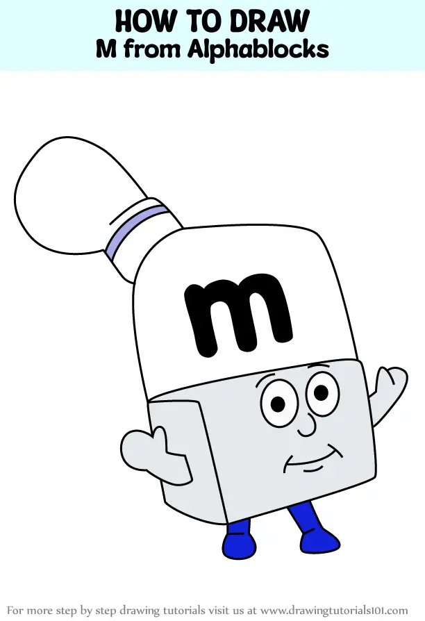 How to Draw M from Alphablocks (Alphablocks) Step by Step ...