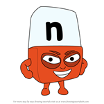 How to Draw N from Alphablocks