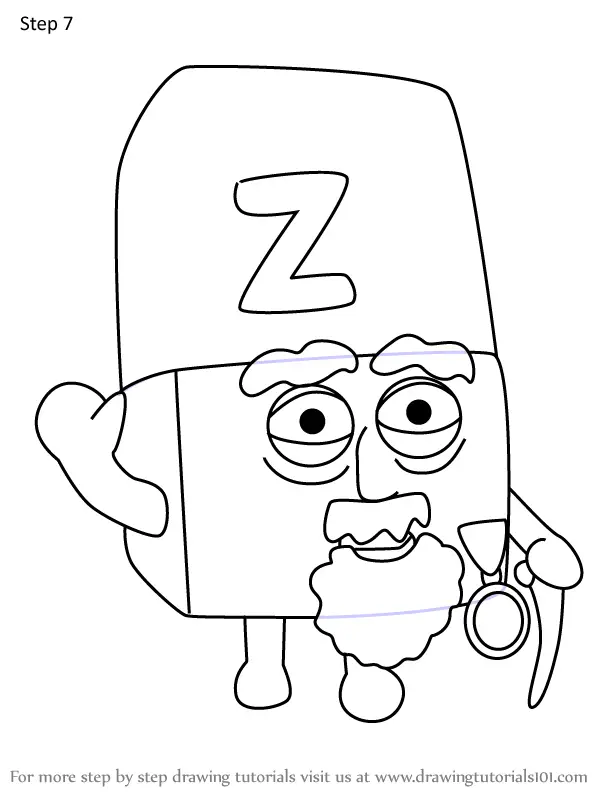 How to Draw Z from Alphablocks (Alphablocks) Step by Step ...