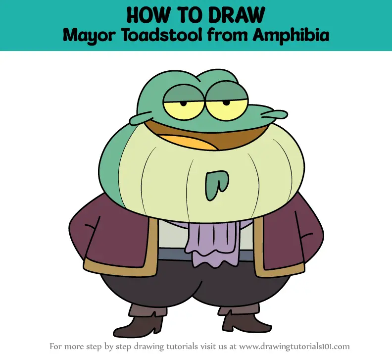 How to Draw Mayor Toadstool from Amphibia (Amphibia) Step by Step ...