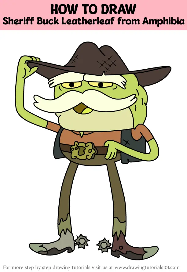 How to Draw Sheriff Buck Leatherleaf from Amphibia (Amphibia) Step by ...
