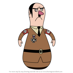 How to Draw Adolf Hitler from Aqua Teen Hunger Force