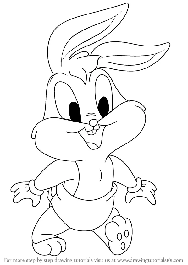 How to Draw Baby Bugs from Baby Looney Tunes (Baby Looney Tunes) Step ...
