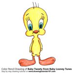 How to Draw Baby Tweety from Baby Looney Tunes