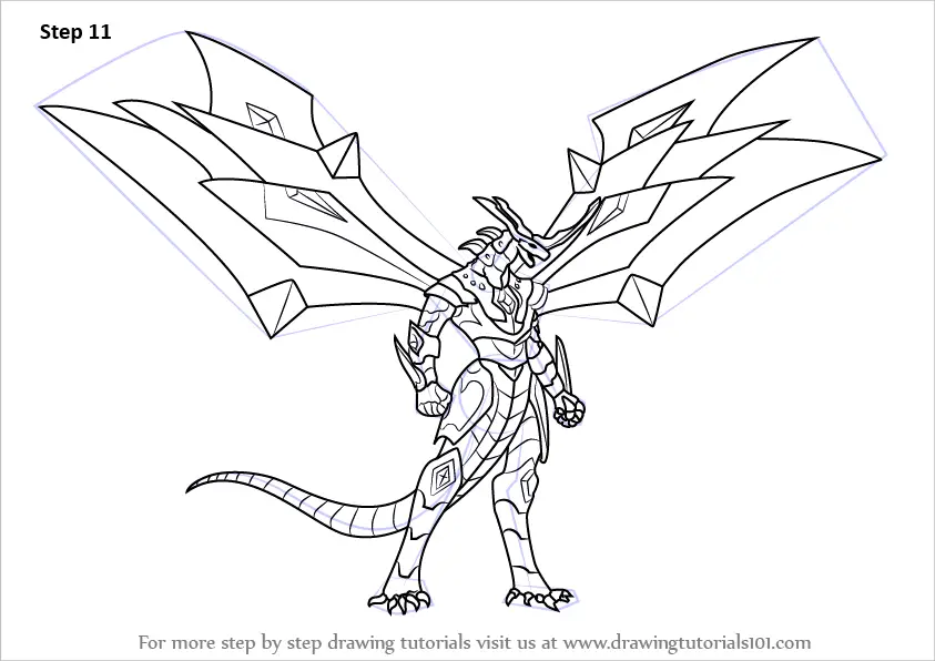 How to Draw Titanium Dragonoid from Bakugan Battle Brawlers (Bakugan