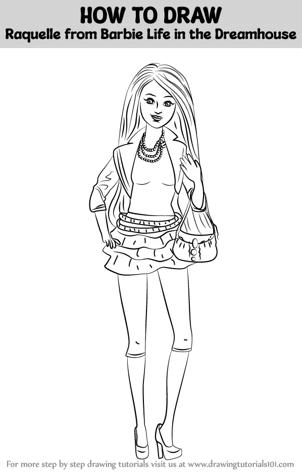 How to Draw Raquelle from Barbie Life in the Dreamhouse Barbie