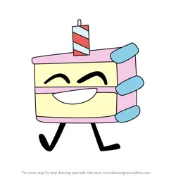 How to Draw Birthday Cake from Battle for Dream Island