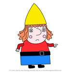 How to Draw Gloria Gnome from Ben & Holly's Little Kingdom