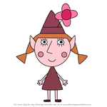 How to Draw Lizzy Elf from Ben & Holly's Little Kingdom