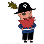 How to Draw Redbeard the Elf Pirate from Ben & Holly's Little Kingdom